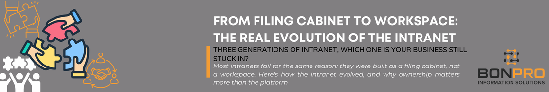 Most intranets fail for the same reason: they were built as a filing cabinet, not a workspace. Here's how the intranet evolved and why ownership matters more than the platform